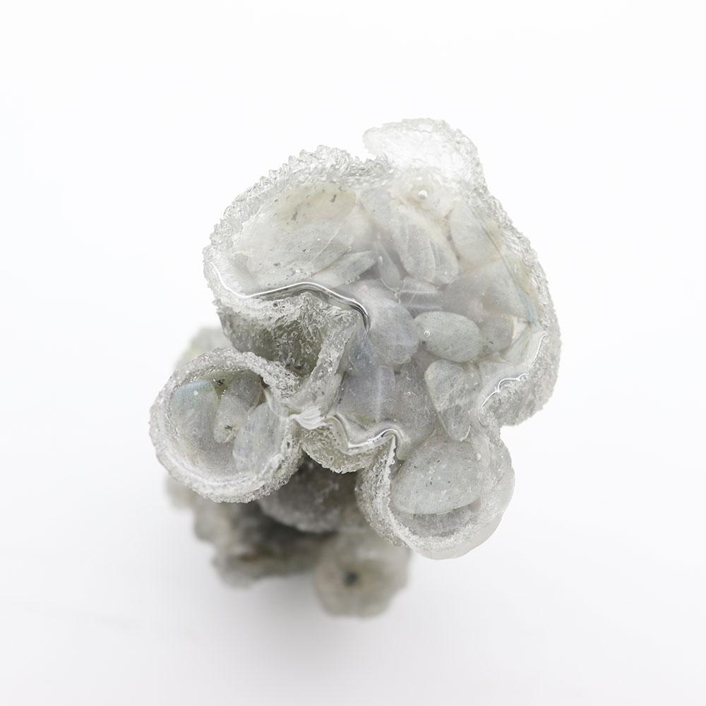 Resin Dog Figurines with Labradorite Gravel Toy Poodle for Kids Gifts