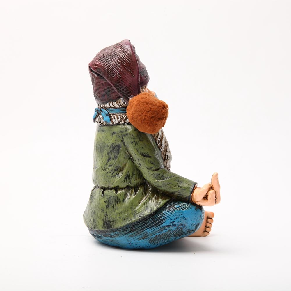 Resin Meditating Old Man Sculpture
