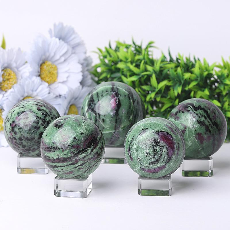 55mm Ruby in Zoisite Crystal Sphere Wholesale Crystals USA