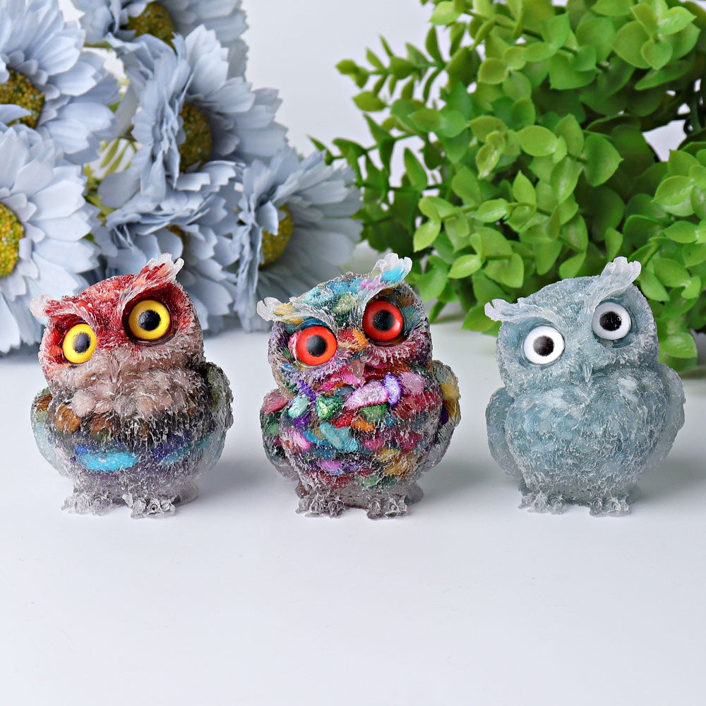 2.4" Resin Owl Crystal Carving Wholesale Crystals USA