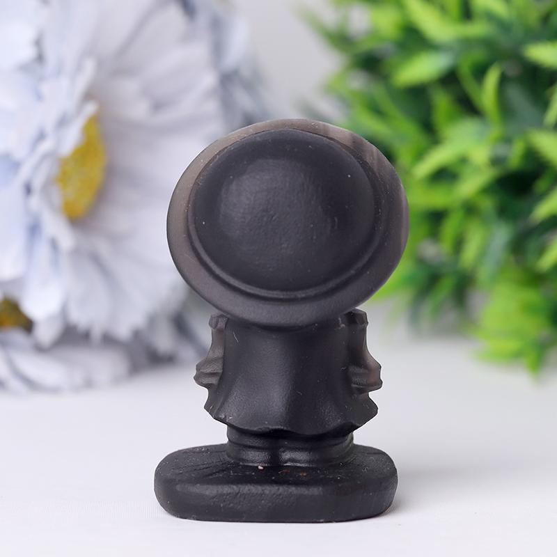 2.5" Black Obsidian Luffy Crystal Carvings Wholesale Crystals USA