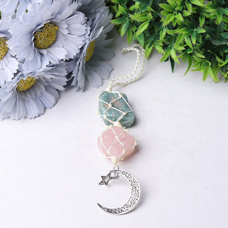 Sky Blue Rose Quartz Raw Stone Crystal Hanging Wholesale Crystals USA