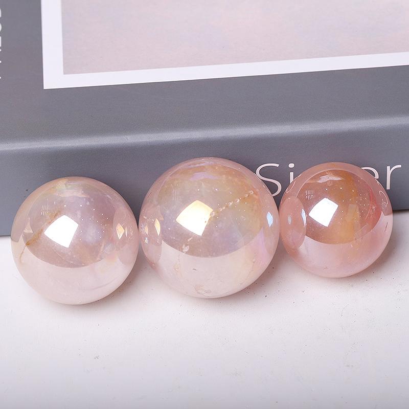 0.25kg Aura Rose Quartz Crystal Sphere Wholesale Crystals USA