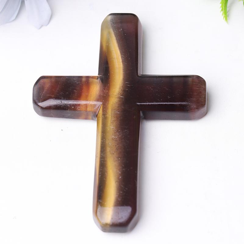 4" Fluorite Cross Crystal Carvings Wholesale Crystals USA