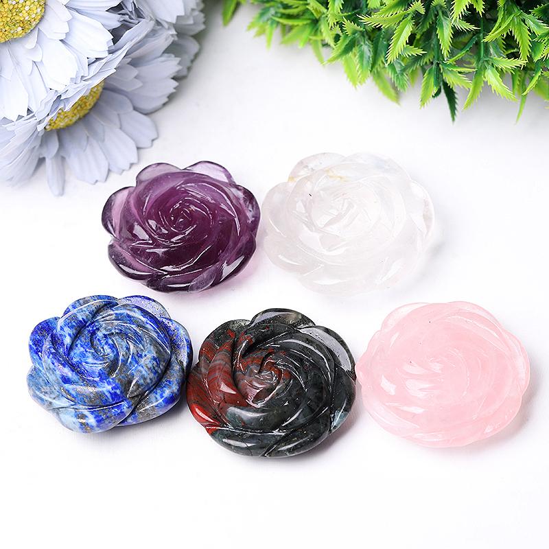 2" Rose Flower Crystal Carvings Wholesale Crystals USA