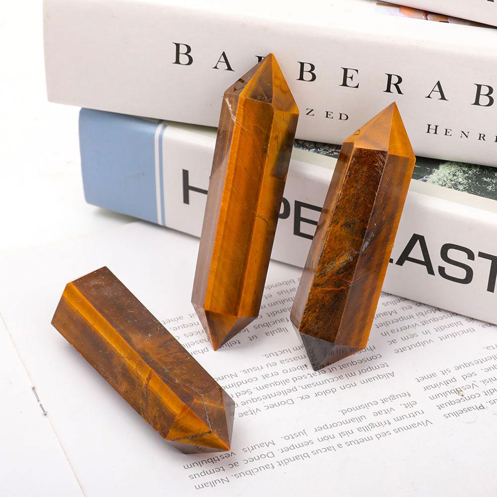 Tiger Eye Double Terminated Points Wholesale Crystals USA