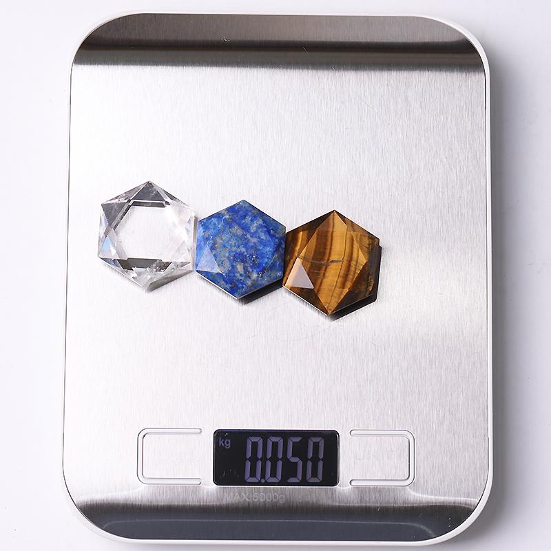 1" Crystal Hexagon Pocket Stone for Pendant for DIY Wholesale Crystals USA