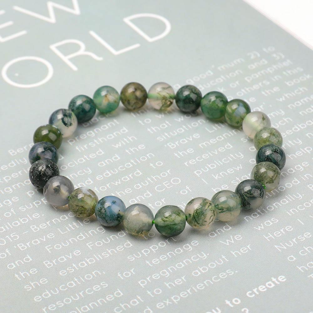 8mm Moss Agate Bracelet Wholesale Crystals USA