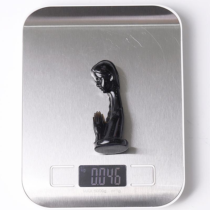 3" Black Obsidian Prayer Crystal Carvings Wholesale Crystals USA