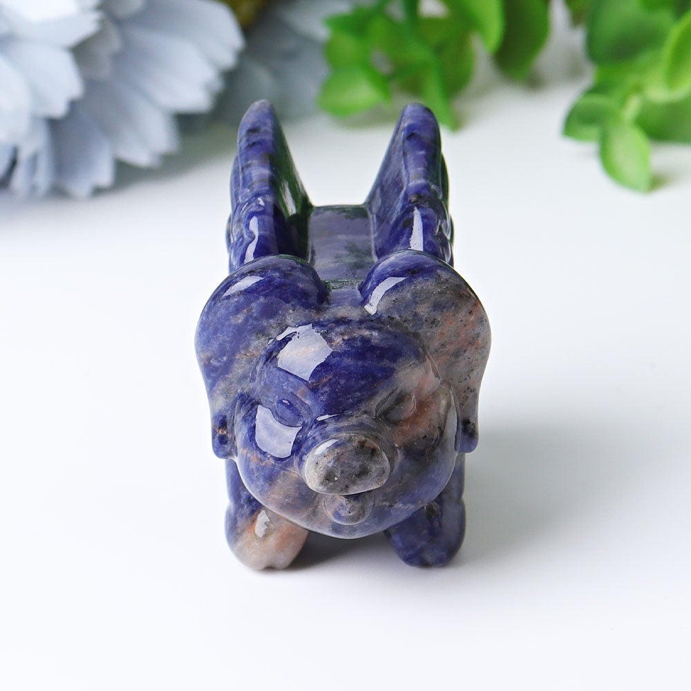 2.3" Sodalite Flying Pig Crystal Carvings Wholesale Crystals USA