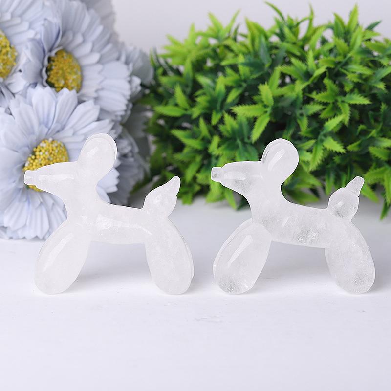 2.8" Balloon Dog Crystal Carvings Wholesale Crystals USA