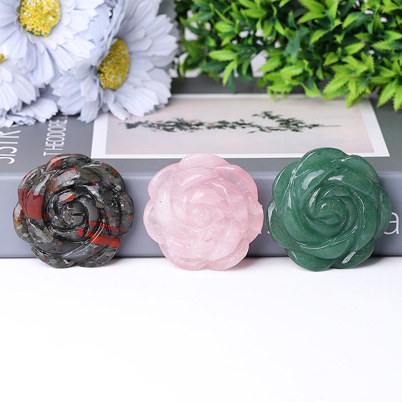 2" Rose Flower Crystal Carvings Wholesale Crystals USA