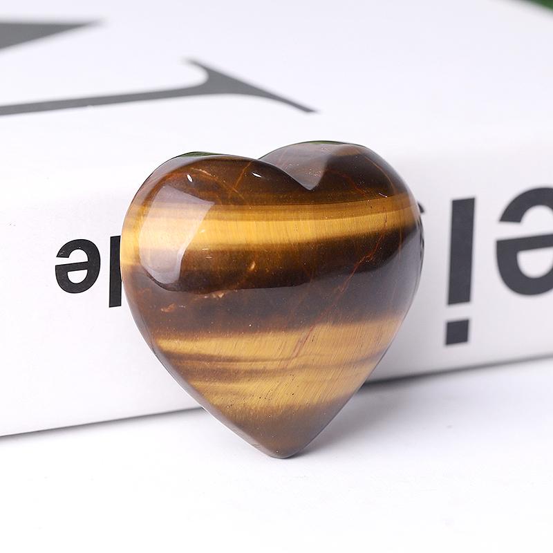 2" Tiger's Eye Heart Crystal Carvings Wholesale Crystals USA