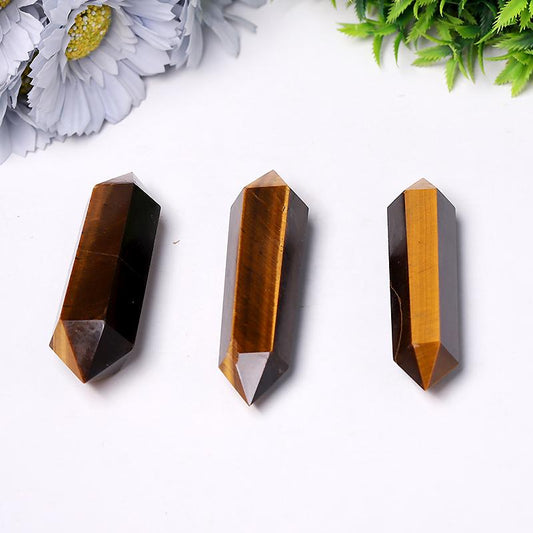 Wholesale Natural High Quality Tiger Eye Stone Quartz Crystal Double Point DT Wand Wholesale Crystals USA