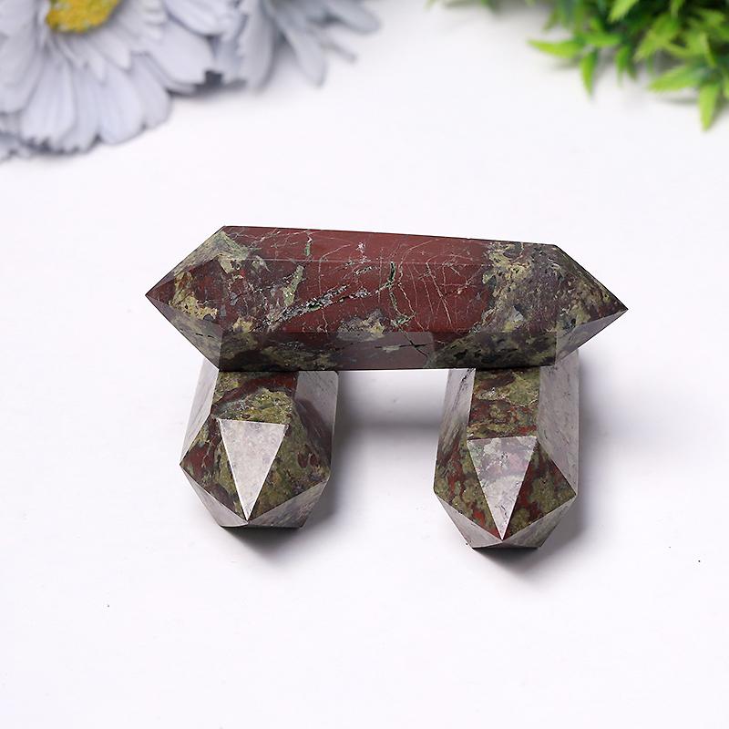 Wholesale Natural High Quality Dragon Blood Stone DT Tower Double Point Wholesale Crystals USA