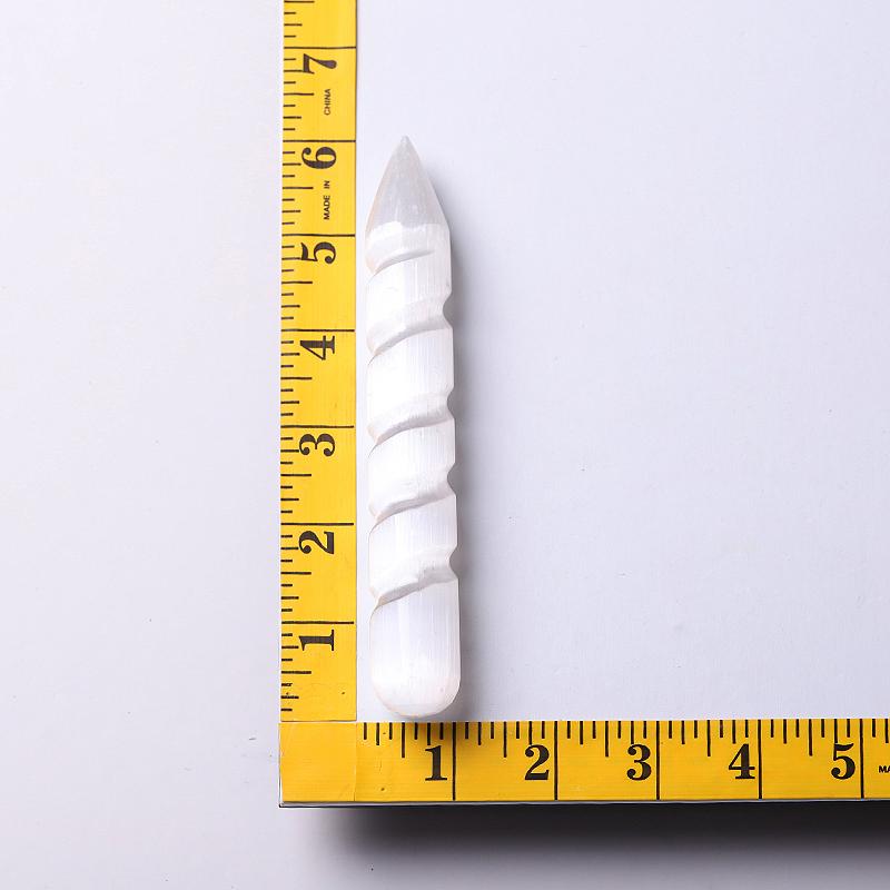 6" Spiral White Selenite Wand
