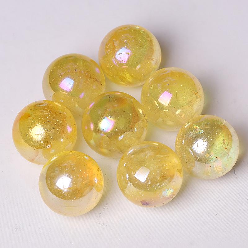 0.25kg Aura Yellow Crystal Spheres Wholesale Crystals USA