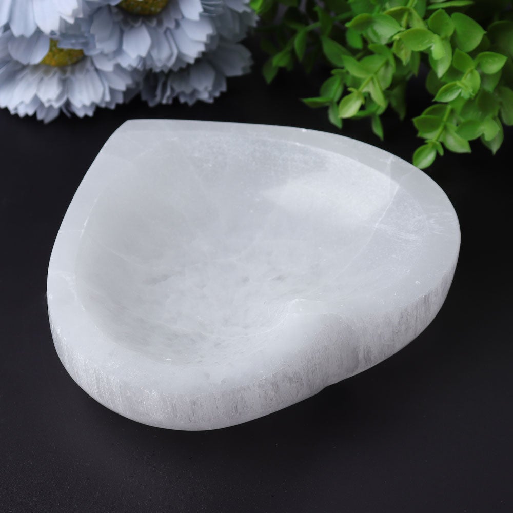 4.5" Selenite Heart Shape Bowl Wholesale Crystals USA