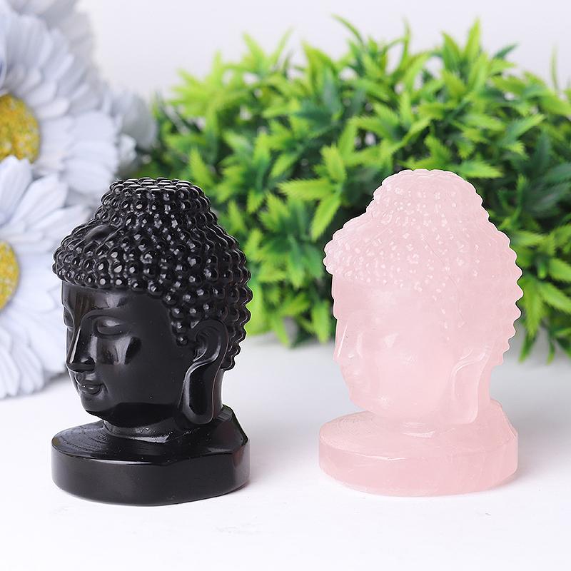 3" Buddha Head Crystal Carvings Wholesale Crystals USA