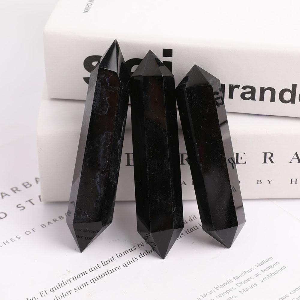 Black Obsidian Double Terminated Points Wholesale Crystals USA
