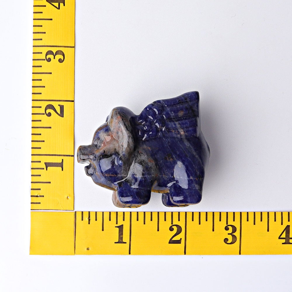 2.3" Sodalite Flying Pig Crystal Carvings Wholesale Crystals USA