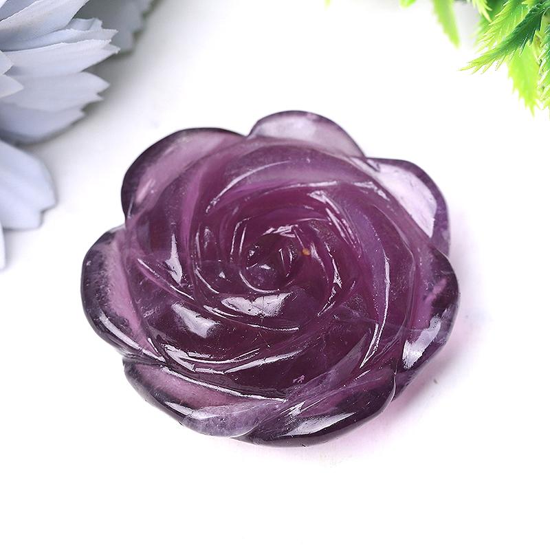 2" Rose Flower Crystal Carvings Wholesale Crystals USA