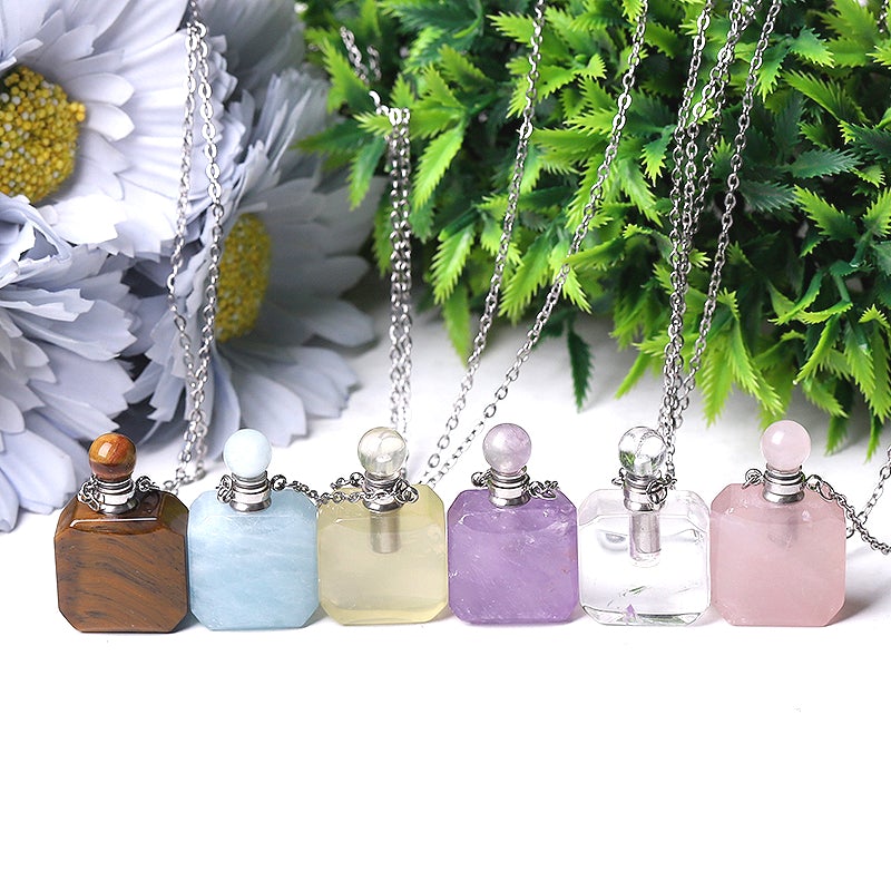1.4" Empty Perfume Bottle Necklace DIY Wholesale Crystals USA