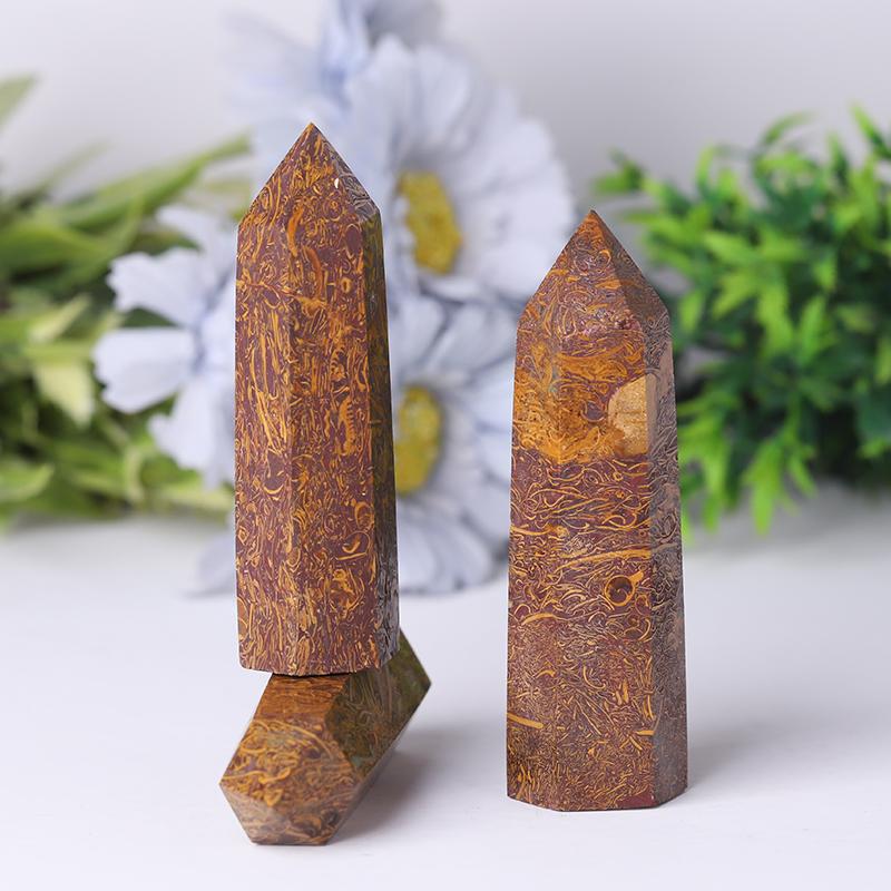 Calligraphy Jasper Points for Sale Healing Tower for Collection Wholesale Crystals USA