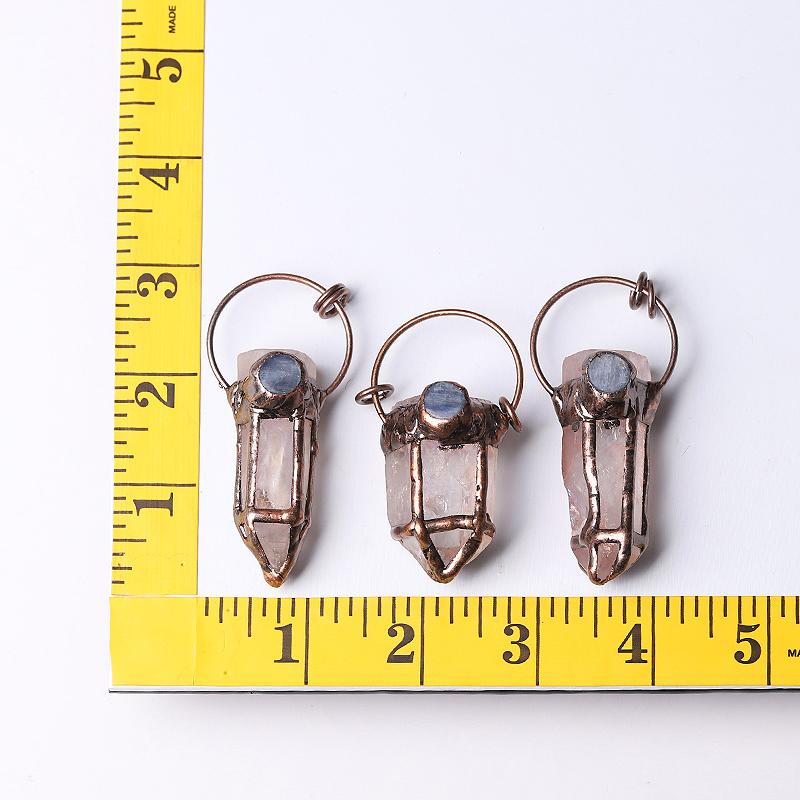 3" Rose Quartz with Kyanite Pendant for Jewelry DIY Wholesale Crystals USA