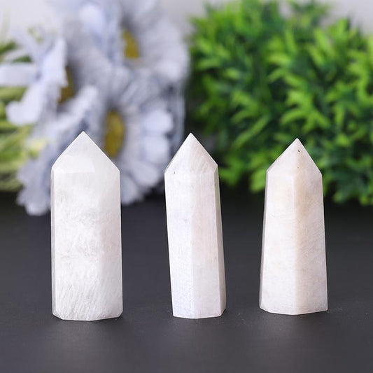 Wholesale Polished Healing Stone Natural White Moonstone Point For Sale Wholesale Crystals USA