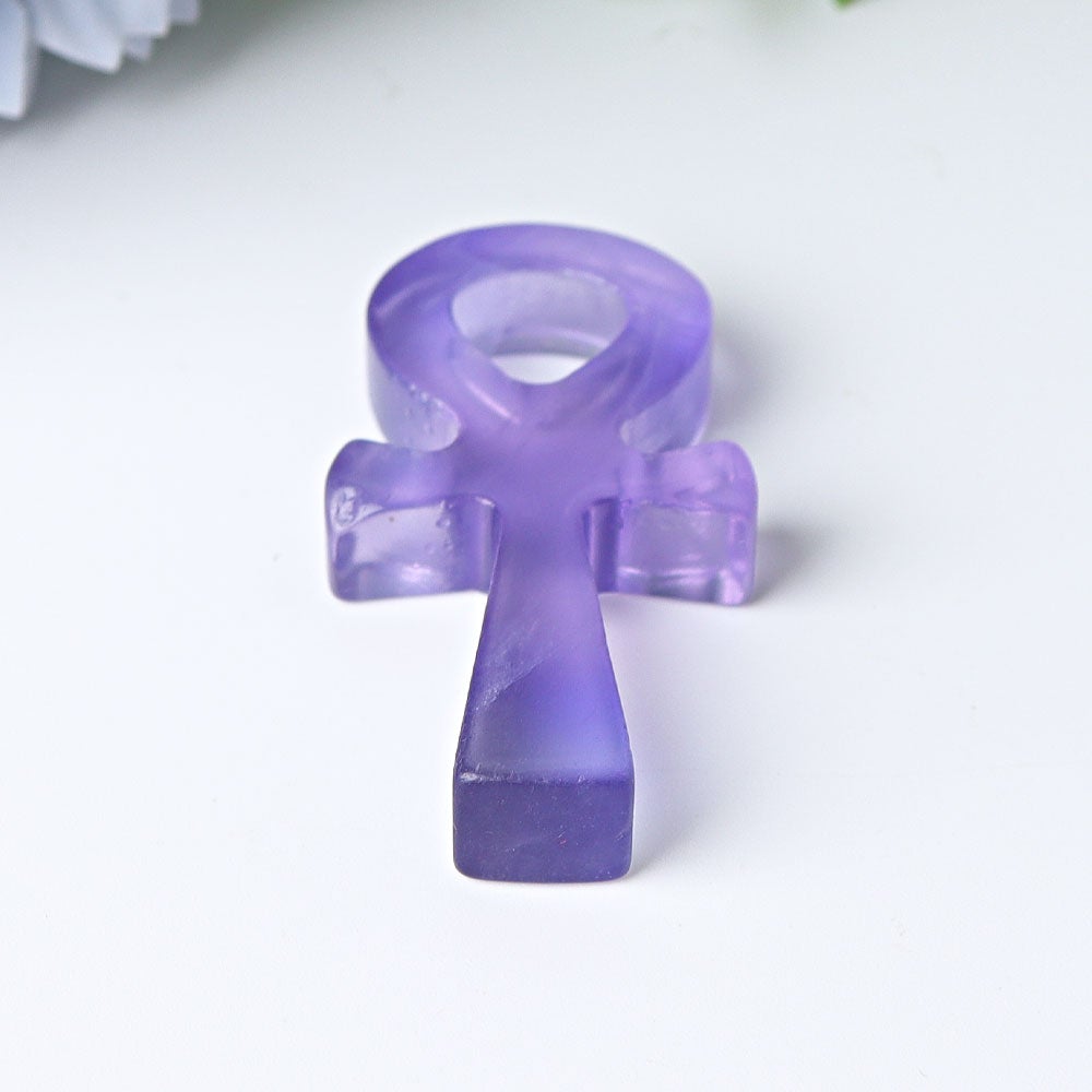 2" Fluorite Egypt Cross Crystal Carvings Wholesale Crystals USA