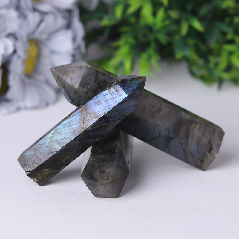 Natural Labradorite Point Healing Crystal Tower for Collection Wholesale Crystals USA