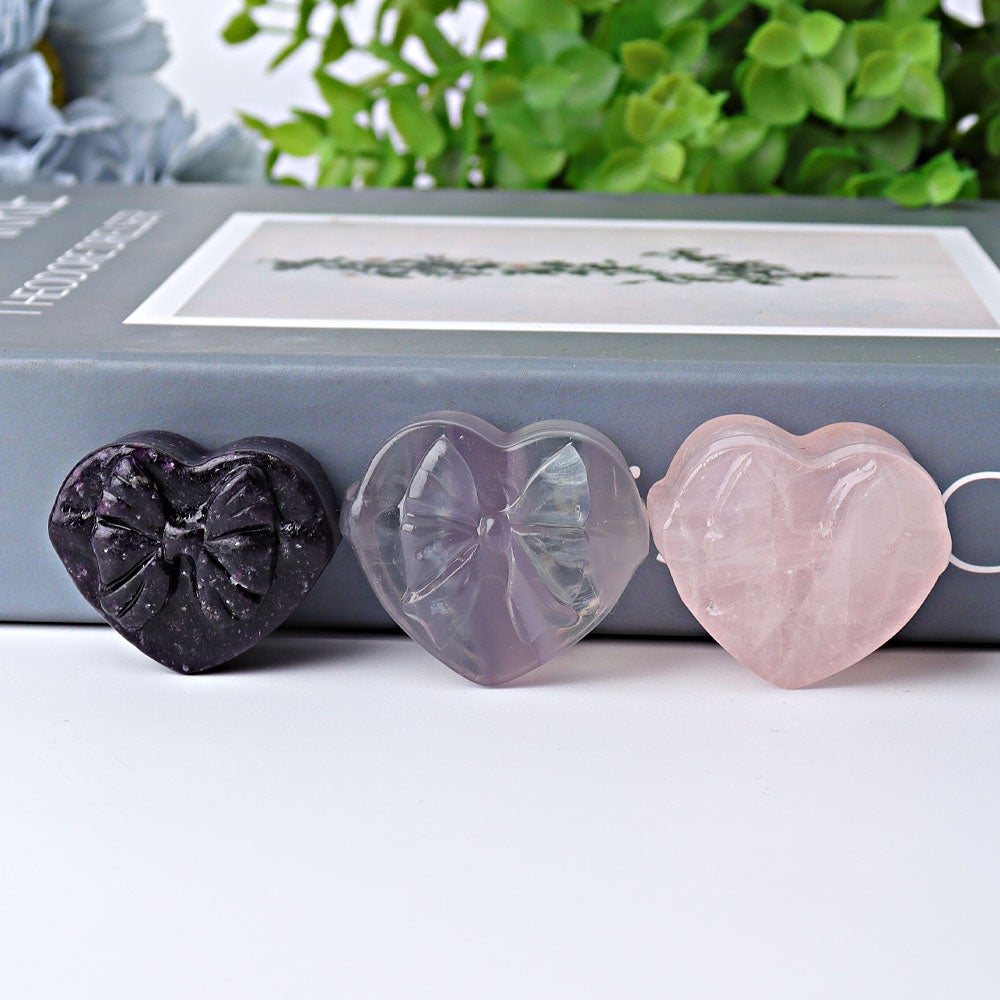 1.5" Heart Shape Gift-box Crystal Carving for Christmas Wholesale Crystals USA