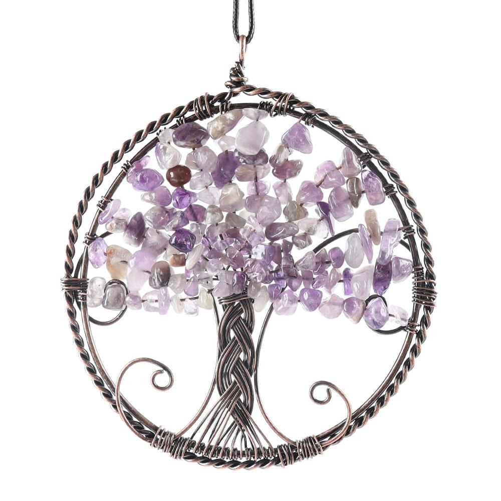Healing Crystal Jewelry Tree of Life Wire Wrapped Pendant Wholesale Crystals USA