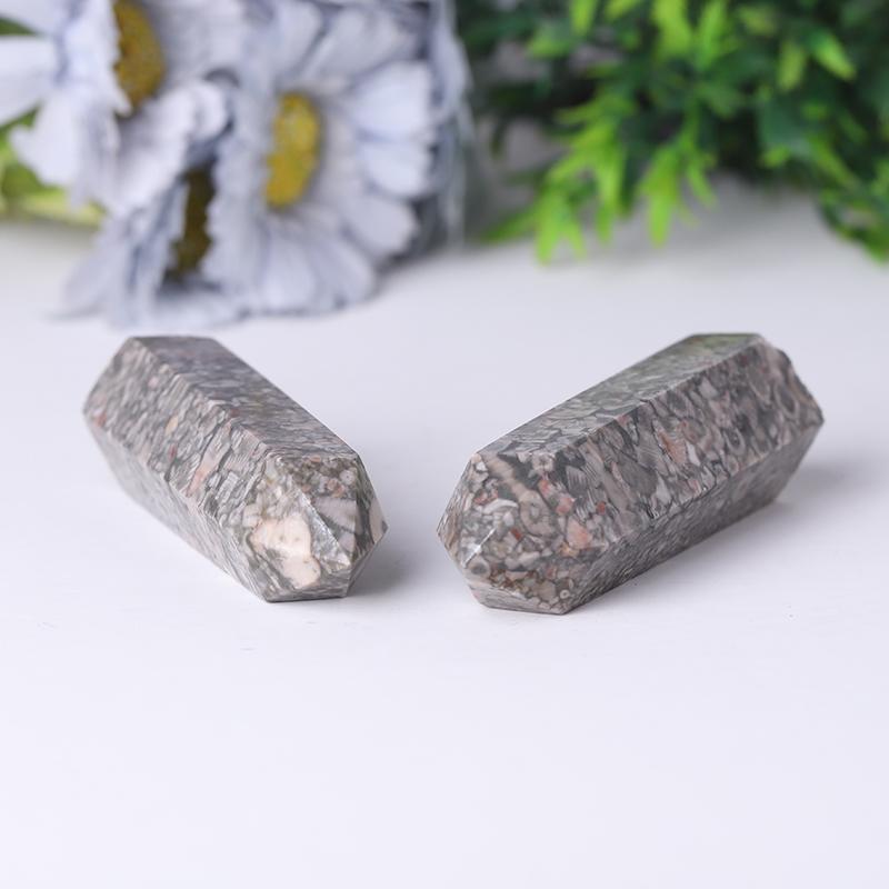 Natrual Crinoid Fossil Jasper Point Healing Crystal Tower Wholesale Crystals USA