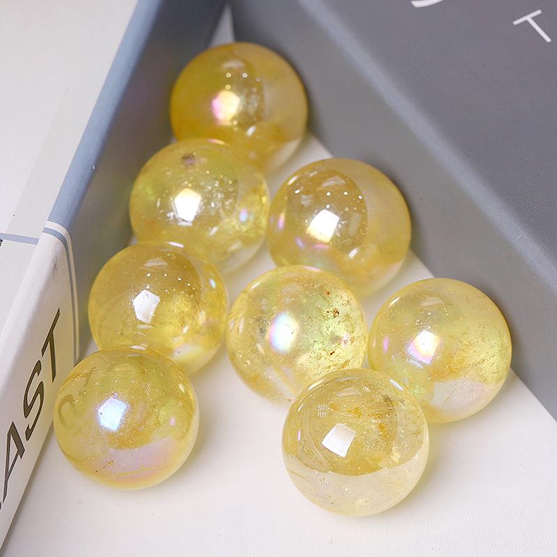 0.25kg Aura Yellow Crystal Spheres Wholesale Crystals USA