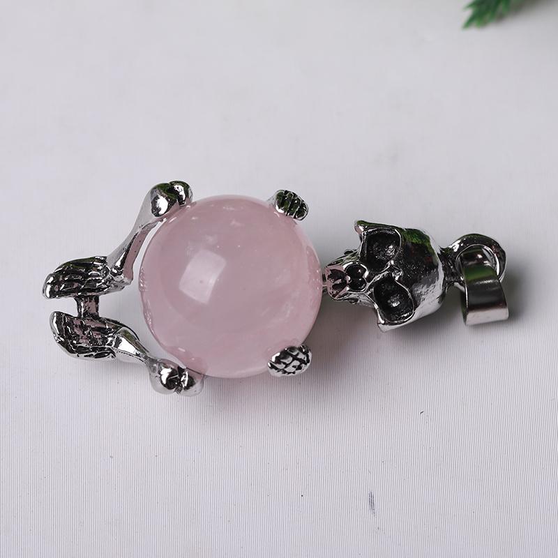 Wholesale Silver Skeleton Wrapped Round Ball Crystal Pendant Wholesale Crystals USA