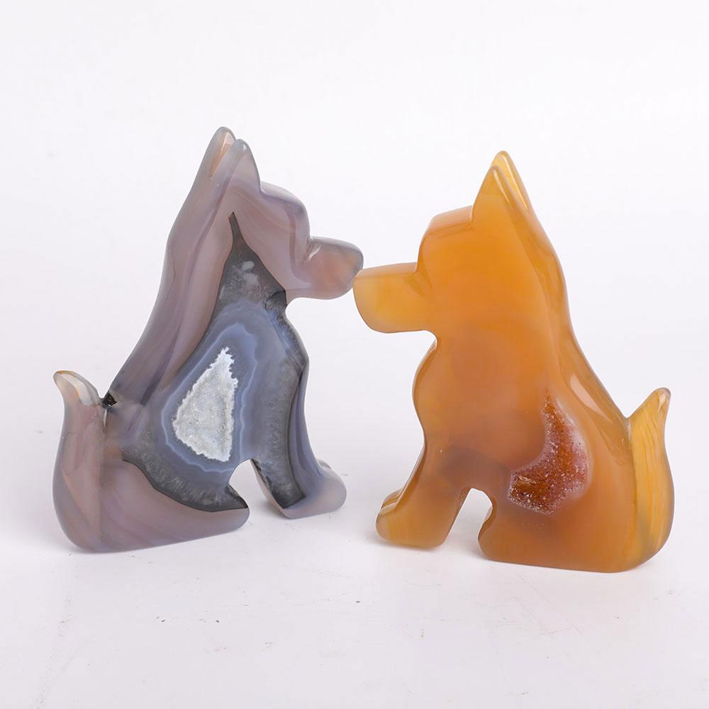 Druzy Agate Dog Carvings Wholesale Crystals USA