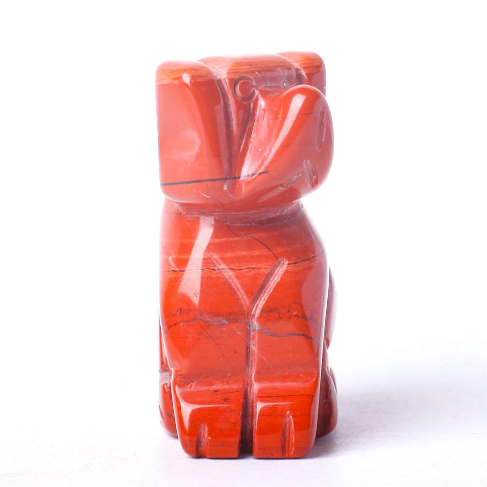 1.5" Red Jasper Dog Figurine Crystal Carvings Wholesale Crystals USA