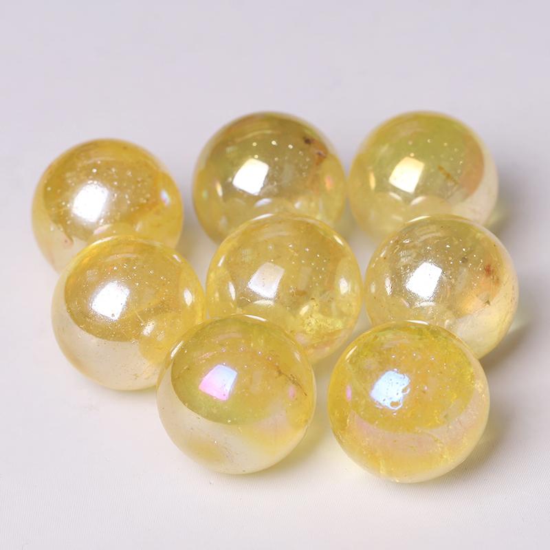 0.25kg Aura Yellow Crystal Spheres Wholesale Crystals USA