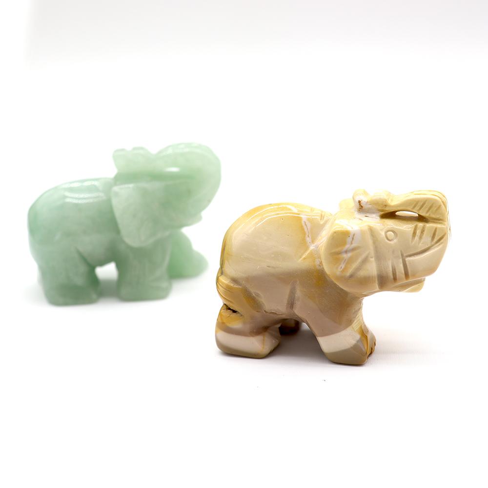Carved Healing Crystals Gemstones Elephant Statue Figurine Wholesale Crystals USA
