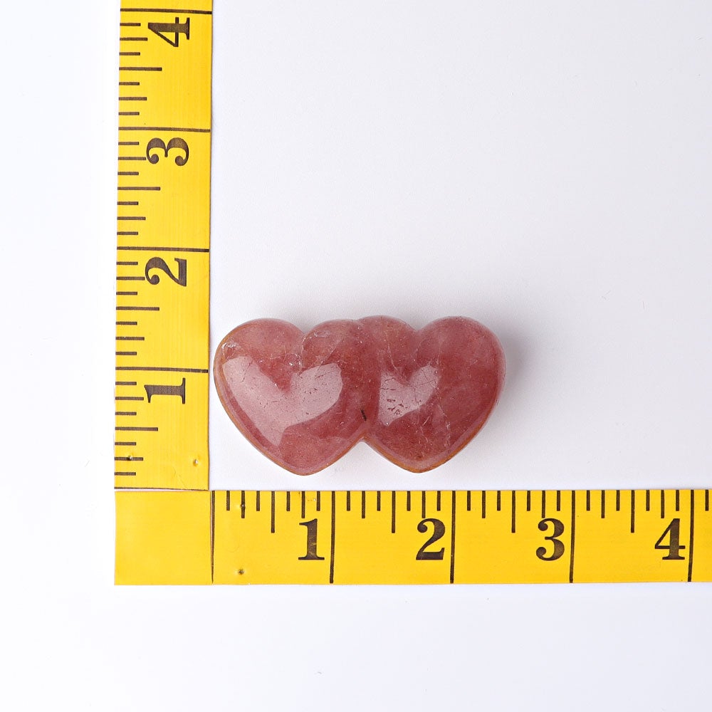 2.3" Strawberry Double Heart Crystal Carvings Wholesale Crystals USA