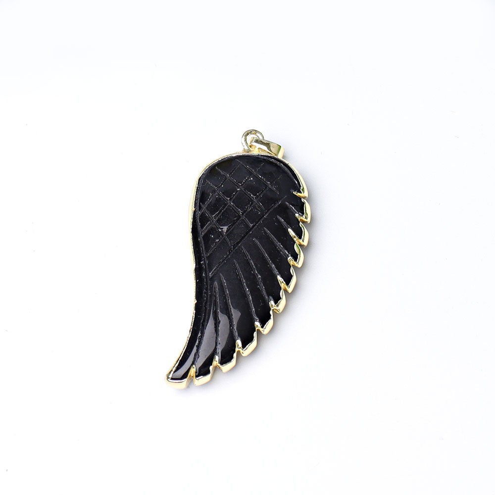 1.9" Wings Design Pendant with Golden Rim Wholesale Crystals USA