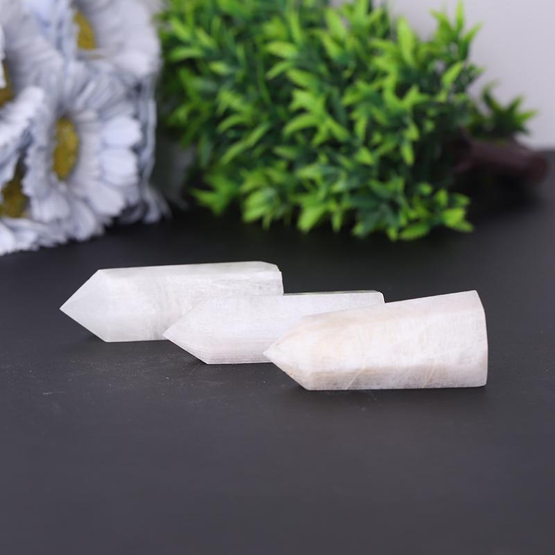 Wholesale Polished Healing Stone Natural White Moonstone Point For Sale Wholesale Crystals USA