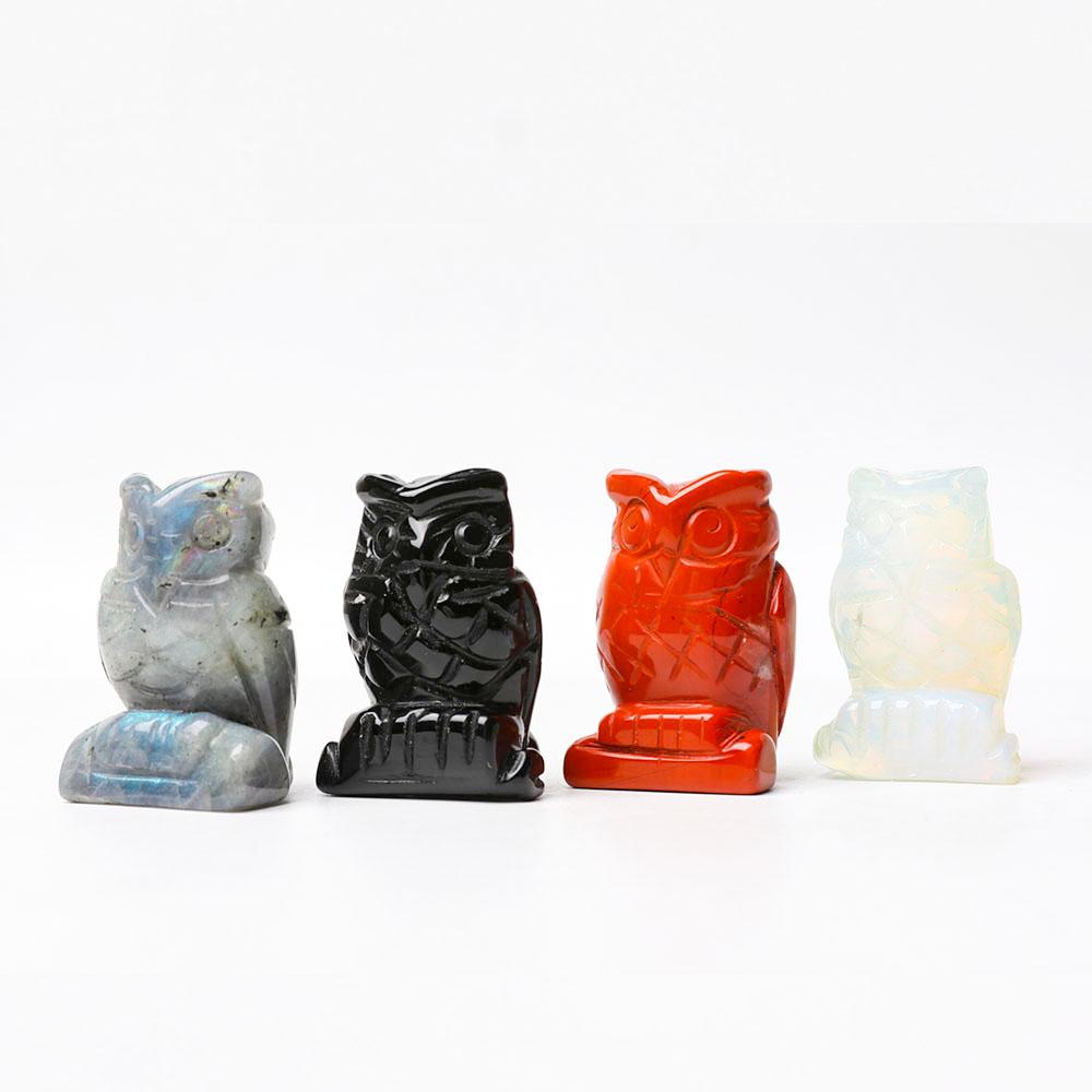 2.0" Crystal Carving Owl Figurine Decoration Wholesale Crystals USA