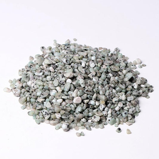 0.1kg Different Size Natural Kiwi Jasper Chips Crystal Chips for Decoration Wholesale Crystals USA
