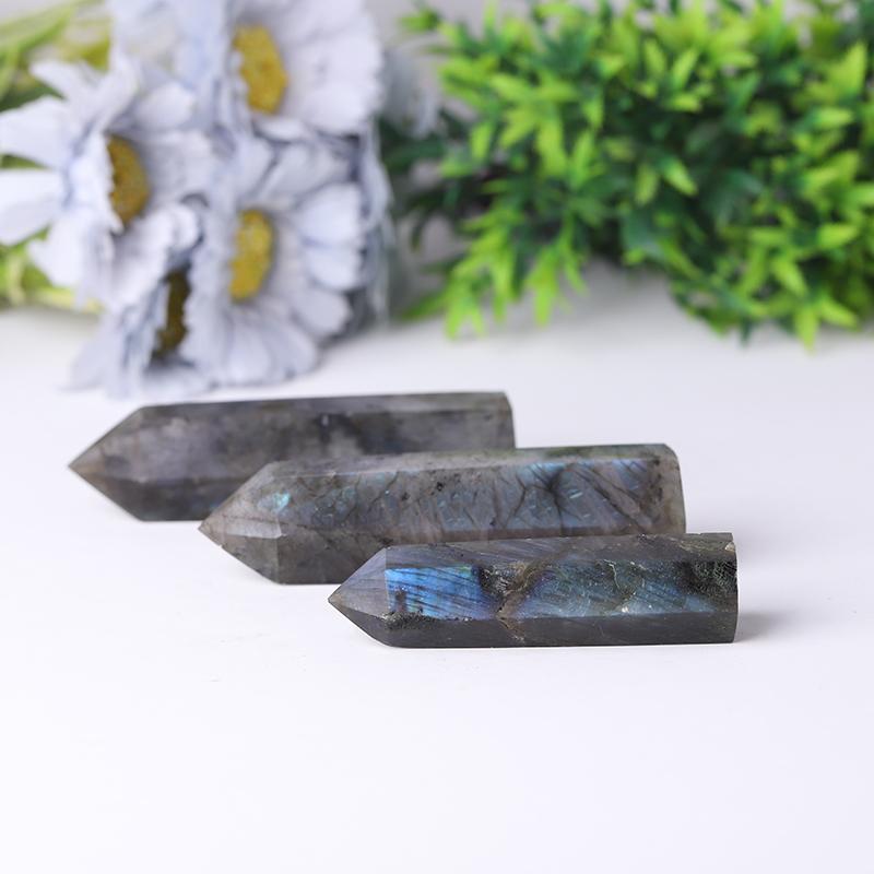 Natural Labradorite Point Healing Crystal Tower for Collection Wholesale Crystals USA