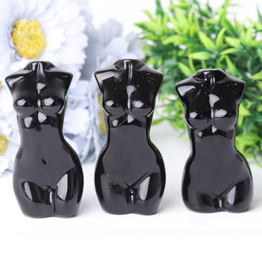 3" Black Obsidian Woman Model Body Crystal Carvings Wholesale Crystals USA
