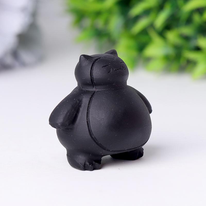 1.8" Black Obsidian Snorlax Crystal Carvings Wholesale Crystals USA