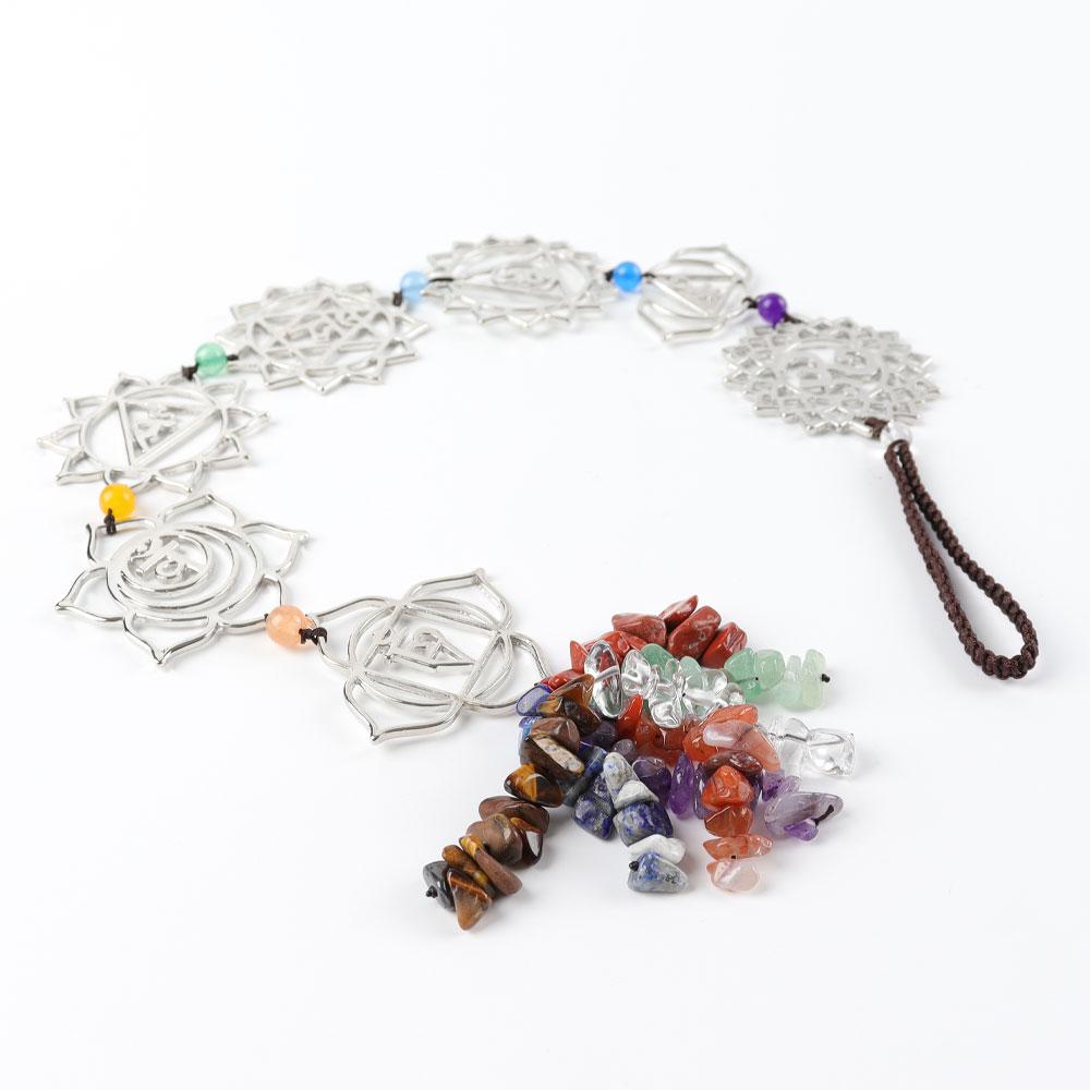 Chakra Metal Car Hanging Ornament With Crystal Tassel Wholesale Crystals USA